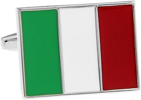 Mens Italian Flag Italy Shirt Cufflinks With Presentation Gift Box Suit Wedding Business