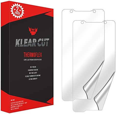Asus ROG Phone Screen Protector [2-Pack], Klear Cut ThermoFlex [Clear HD] Film Screen Protector for Asus ROG Phone