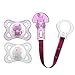 MAM Original Value Pack Baby Pacifier, Nipple Shape Helps Promote Healthy Oral Development, Universal Pacifier Clip, 2 Pacifiers + 1 Pacifier Clip, 0-6 Months, Animal/Girl