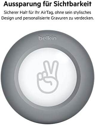 Apple AirTag Hülle mit Clip, Secure Holder Schutzhülle mit Schlüsselanhänger, Schlüsselring, Zubehör mit Kratzschutz – Dunkelgrau