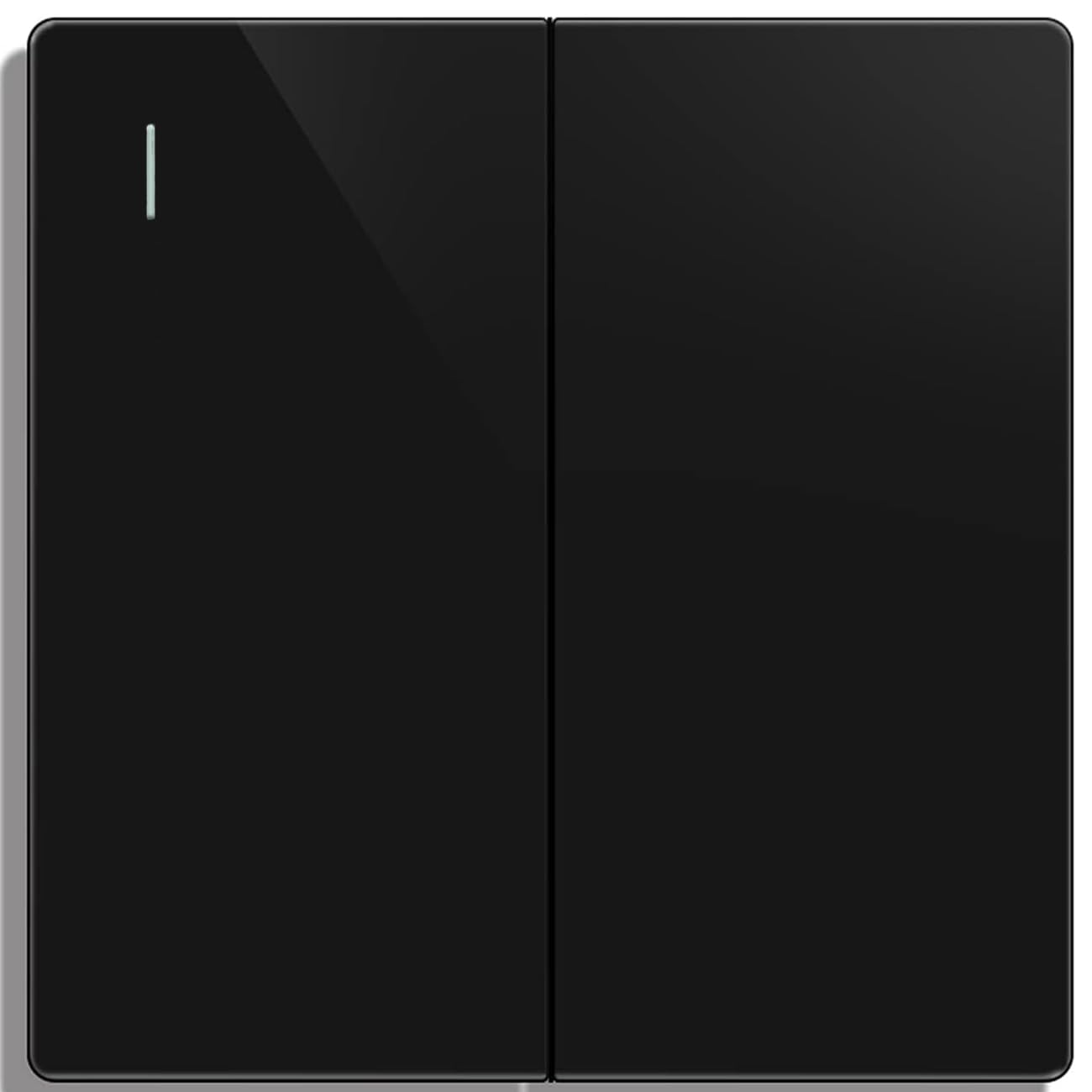 ZFQ Big Rocker Button Switch Black Wall Panel Electrical Double Light Switch, 2 Gang 1 Way, 10A 250V — image 1