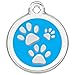 CNATTAGS Stainless Steel Enamel Pet ID Tags Designers Round Paws