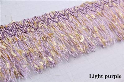 Isali 12M Curtain Tassel Fringe Lace Trim DIY Sewing Sofa Stage Fabrics Curtain Accessories Lace Ribbon Belts Trims Home Decor - (Color: Light Purple)