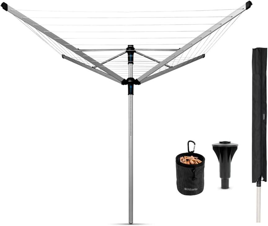 Brabantia 60m Lift-O-Matic Advance Rotary Clothes Dryer Grey