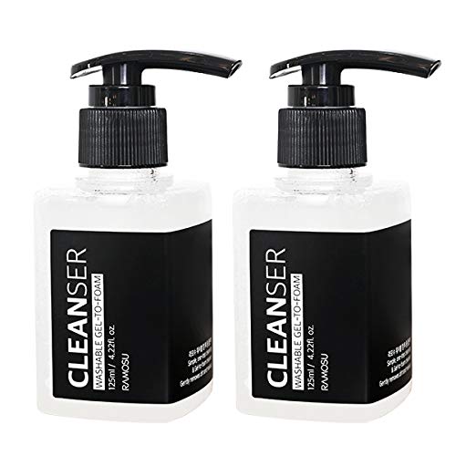 RAMOSU Washable Gel Face Cleanser | Exfoliating Makeup Facial Skincare Foam Cleanser with Coconut Oil extract | Removes dead cells, excess sebum and makeup residues | 2pcs, 125ml