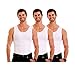 Insta Slim - Made in USA - 3 Pack - Compression Muscle Tank Top Body Shaper for Men. Tummy Control Slimming Shapewear Undershirt for Gynecomastia, Beer Belly & Back Support (White, MD)