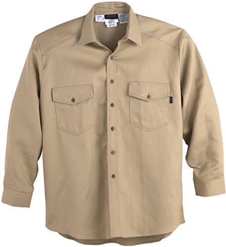 Workrite 290CB45KH50-0R Flame Resistant 4.5 oz Comfort MP Long Sleeve Utility Shirt, Button Cuff, 50 Chest Size, Regular Length, Khaki