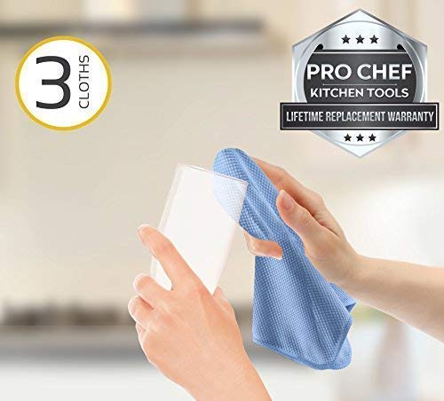 Pro Chef Kitchen Tools Microfiber Cleaning Cloth - Household Wipes And Cloths - Polish Clean Stainless Steel Sinks - Streak Free Window Glass And Bathroom Mirrors - Shine Sinks - Wet Dry Towel Set 3 - Thumbnail 7