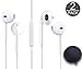 SYCellular 3.5MM Wired Earphones Earbuds Headset Microphone with Carry case / Remote for ios android smartphone devices (White)