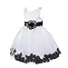 iiniim Girls Petals Tulle Princess Wedding Pageant Party Flower Girl Dress Black Petals 12
