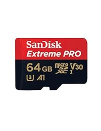 SanDisk Extreme PRO - Tarjeta de memoria microSDXC con adaptador SD (hasta 100 MB s, clase 10, U3, V30, A1 - 64 GB)