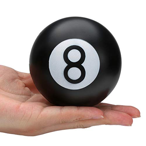 Mikilon Pack of 2 Squishies Slow Rising | Billiard Ball Number 8 Squishies Jumbo Scented | Stress Reliever Mega Squishies | Anxiety Relief Squishy Toys for Boys, Girls, Kids and Adults (Black)