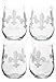 Mignon Faget Fleur de Lis Stemless Wine Glasses, Set of 4