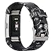 honecumi Compatible with Fitbit Charge 2 Bands for Women Small- Silicone Colorful Pattern Floral Band Strap Bracelet Wristband for Charge 2 Fitness Tracker Replacement Bands Accessories Unisex,S