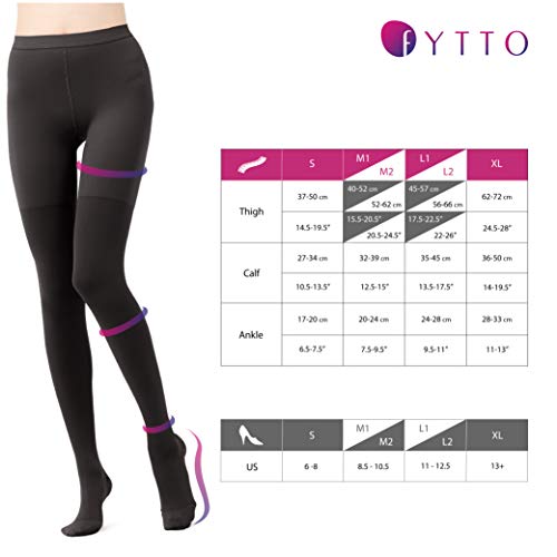 image for Fytto 2026 Women's Microfiber Compression Pantyhose, 15-20mmHg Support