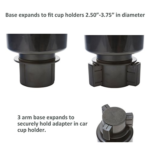 Swigzy Car Cup Holder Expander Adapter with Adjustable Base Rubber