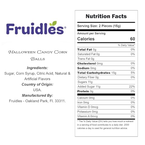 FRUIDLES HALLOWEEN CANDY CORN LOLLIPOPS, BALLS, AND BARREL SUCKERS, GOODY BAG FILLERS, INDIVIDUALLY WRAPPED (2 POUNDS)