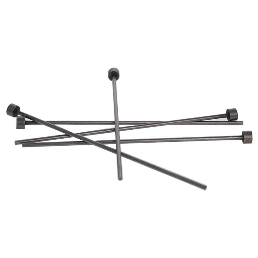 Utoolmart Round 6mm Dia Tip Straight Ejector Pin Punches 65MN Steel 2mm Shank 100mm Length Thimble for Mould Manufacturing Hardened 48-50rc 10pcs