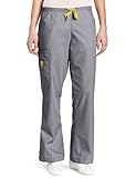 WonderWink Women's Scrubs Romeo 6 Pocket Flare Leg Pant, Pewter, Medium/Petite