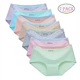 lingirl 7 Pack Women's Invisible Soft Underwear Middle-Waisted Sexy Cotton Healthy Panties