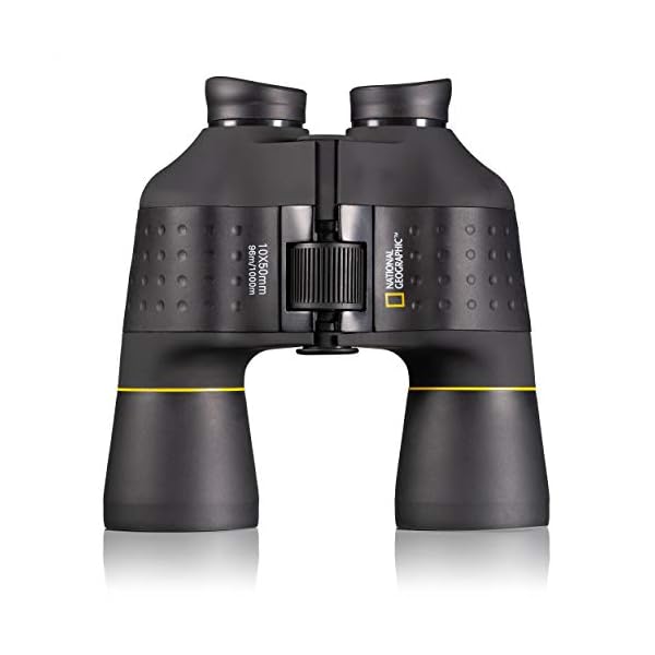 National Geographic Fernglas 10x50 Porro mit Mitteltriebfokussierung, robuster Gummiarmierung und Stativanschlussgewinde inklusive Transporttasche – Bild 4