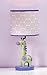 Carter's Zoo Jungle/Safari Lamp Base and Shade, Giraffe/Floral/Lavender/Green/White