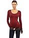 PattyBoutik Mama Trim Scoop Neck Maternity Tunic Top (Burgundy with Gray M)