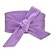 Woman Wide PU Leather Belt Obi Belt Self Tie Cinch Belt Wrap Around Bowknot Waistband Bright Color for Dress