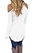 Dokotoo Womens Ladies Winter Fall Cold Open Shoulder Loose Soft Knitted Sweater Under 20 Pullover Top Blouse Large White