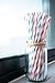 Biodegradable Pink Blue Paper Drinking Straws Bulk, 100 pcs Pink & Blue Stripe Disposable Straws Environmental Friendly Party Supplies, Birthday, Wedding, Bridal/Baby Shower Decorations/Celebrations
