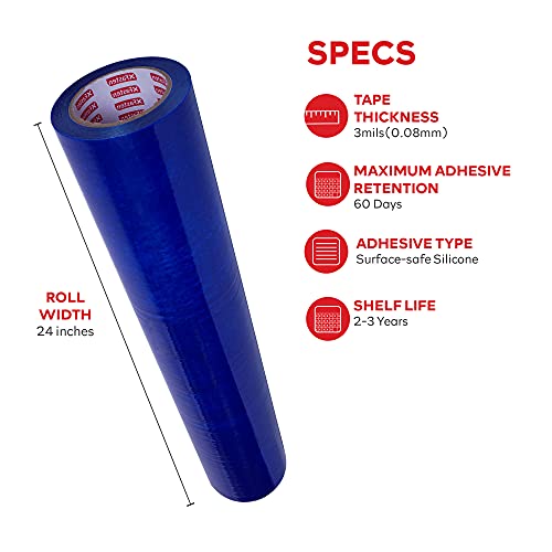 XFasten Floor Protection Film, 24Inch x 200Foot Roll, 3 mils, Blue