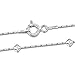 Amberta 925 Sterling Silver 1 mm Snake Chain With Diamond Shaped Beads Chain Bracelet Length 7