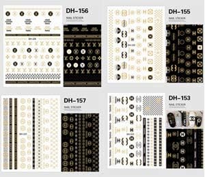 6 Sheets 3d Nail Art Stickers Designer Nail Decals Self Adhesive Gold Luxury Letters Nail Sticker Fashion Nail Decoration Supplies Metallic Designs Nails Stickers For Women Kids Girls Manicure