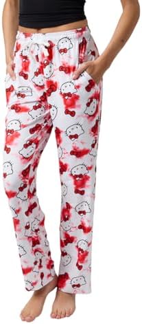 Hello Kitty Hot Pink H Women's Gray Heather Sleep Pajama Pants-XS