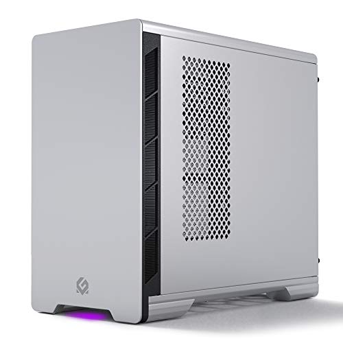 MTALLICGAR-MetallicGear-Neo-Mini-V2-Series-Mini-ITX-Case-Compact-Chassis-Sand-Blasted-Aluminum-Tempered-Glass-Panel-Liquid-Cooling-Ready-Silver