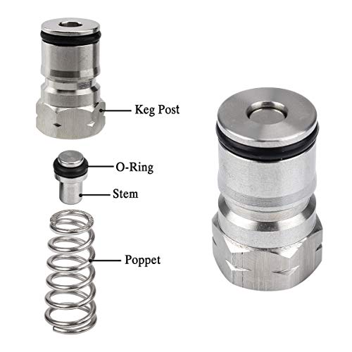 8 PCS Poppet Valve Universal Poppet Valve Keg Poppet Valve Ball Lock Poppet Valve Pin Lock