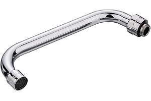 Sepaitek 8" Commercial Kitchen Sink Faucet Spout Replacement, Stainless Steel with Built-In Aerator, 1.8 GPM Flow Rate, 360° Swivel Design, M25×1.25mm Thread, Leak-Proof and Splash-Free