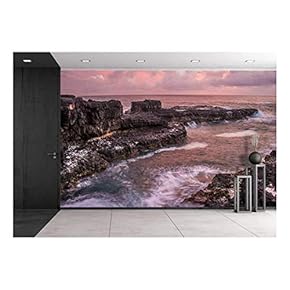 Landscape of Sunset Sky by The Seashore - Removable Wall Mural | Self-Adhesive Large Wallpaper - 66x96 inches