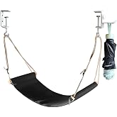 DMcore Canvas Foot Rest Hammock, Adjustable Mini Foot Rest Stand Under Desk Home Office &hellip; (Black)