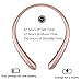Bluetooth Headset, Wireless Earbuds Retractable Stereo Neckband Headphones with Mic by Mikicat (12 Hours Play Time, Noise Canceling, Rose Gold)