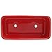 MyGift 10 inch Rectangular Modern Minimalist Red Ceramic Succulent Planter Pot/Window Box Container with Saucer and Drainage Holes