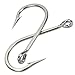Goture Stainless Steel Fishing Hooks Long Shank Hooks Extra Strong for Saltwater Freshwater Size 6/0-12/0 10Pcs 11/0