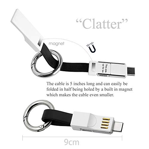 Lightning Cable Keychain Charger iPhone Android USB C 3 in 1 Charging