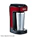 BELLA Scoop One Cup Coffee Maker, 8.5 x 10.3 x 5.1 inches, Red & Stainless Steel