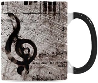 Funny Piano Keys and Music Notes Color Changing Mug Morphing Coffee Mugs Cup - 11oz sizes