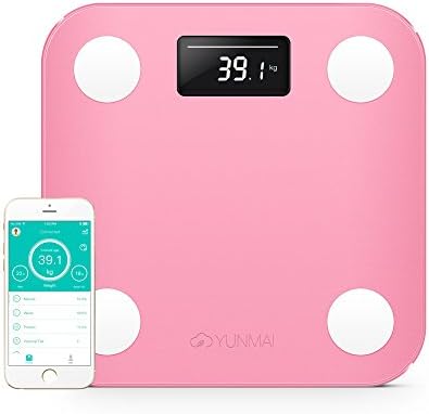 YUNMAI Mini Smart Body Analyser -Bluetooth Bathroom Scale with 10 Body Composition analysis (Inc. Body fat) - Pink
