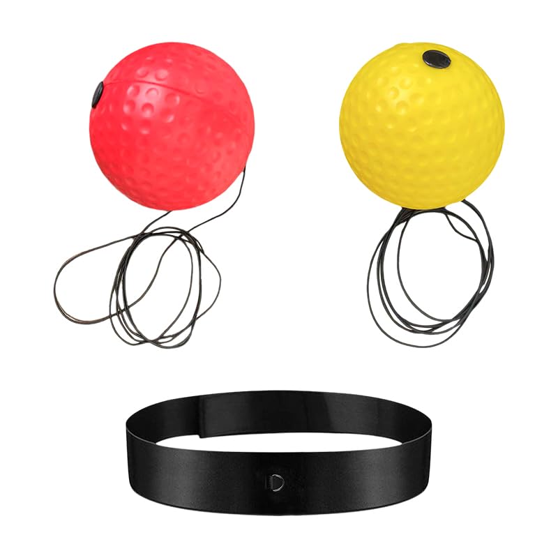 Photo 1 of Boxing Reflex Ball, with Headgear and Reflective Elastic line, for strengthening The Body and Exercising Reaction Ability, Suitable for Teenagers - (red/Yellow)