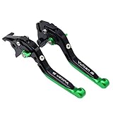 For Kawasaki VULCAN / S 650 2015-2017 Green Black Folding Extendable
Brake Clutch Engraved Levers