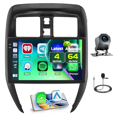 Fuluku 4+64GB Android 15 Car Stereo for Nissan Versa Sedan 2015-2019 Wireless Carplay Android Auto, 10.1 Inch Incell Touch Screen Car Stereo with GPS, Backup Camera, Bluetooth, FM/RDS, EQ, WiFi, SWC