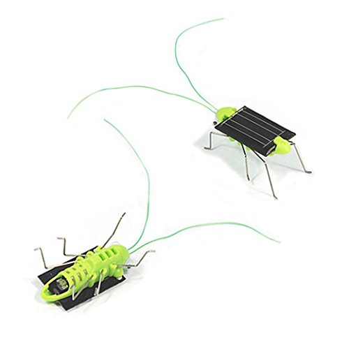 Quartly Solar Power Educational Energy Grasshopper Toys Gadget Kid Gift Novelty Solar Powered Fake Insects Animals Simulation Model Toy (A) - Thumbnail 7